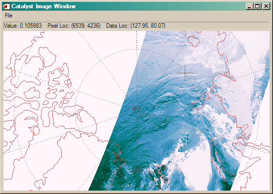 Querying image in a map projection.
