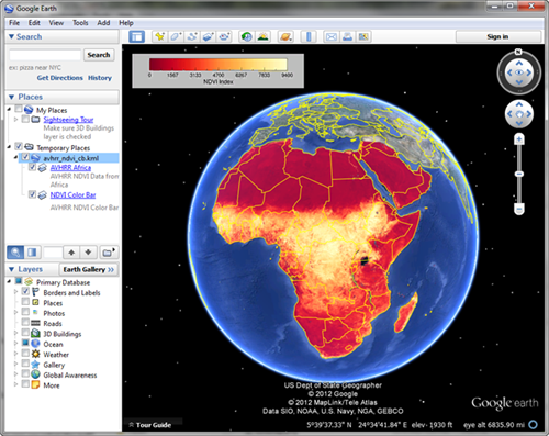 An image overlay on Google Earth