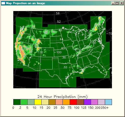 The output from the PRECIPMAP program.