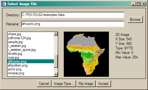 The ImageSelect widget program.