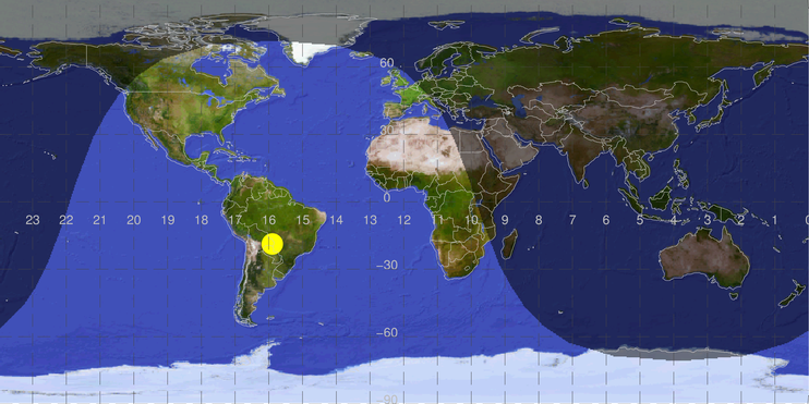A map with a day/night terminator.
