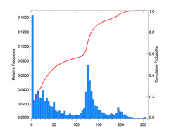 Histogram Plot with Cumulative Probability
