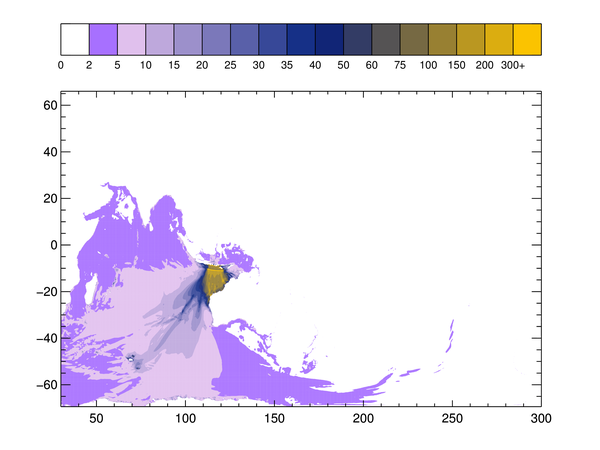 A filled contour plot.