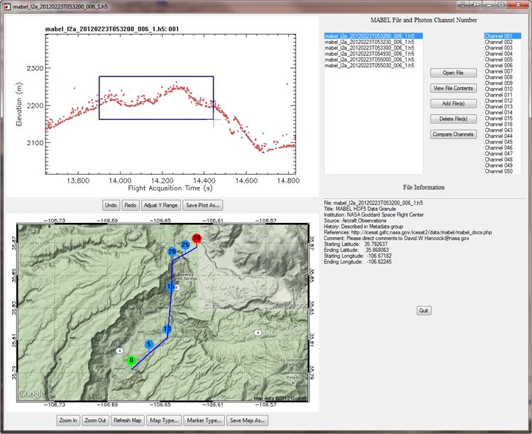 The interface of the MabelBrowser program.
