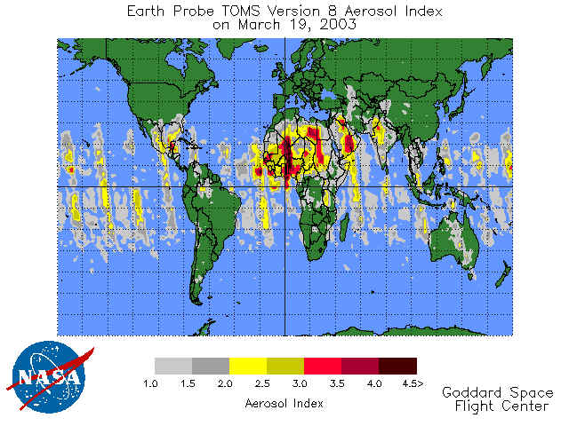 NASA TOMS Aerosol Image.