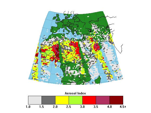 IDL TOMS Aerosol Image (zoomed)