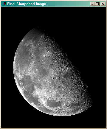 The final Laplacian sharpened image stretched to a different dynamic gray-scale range.