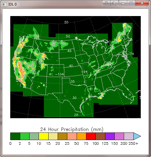 A map projection on an image.