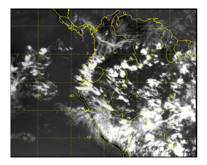 The warped image created from data and associated
latitude and longitude arrays.