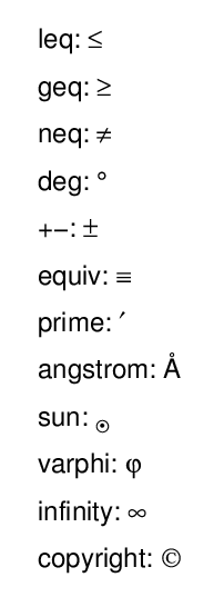 Other cgSymbol symbols.