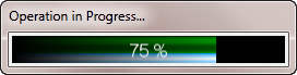 A progress bar without a Cancel button.